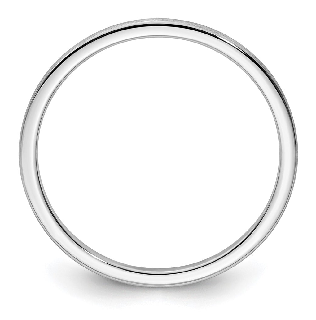 14K Yellow Or White Or Rose Gold Half Round Satin Stackable Band