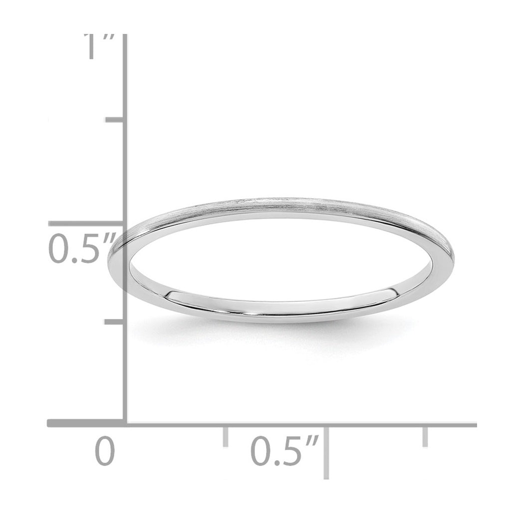 14K Yellow Or White Or Rose Gold Half Round Satin Stackable Band