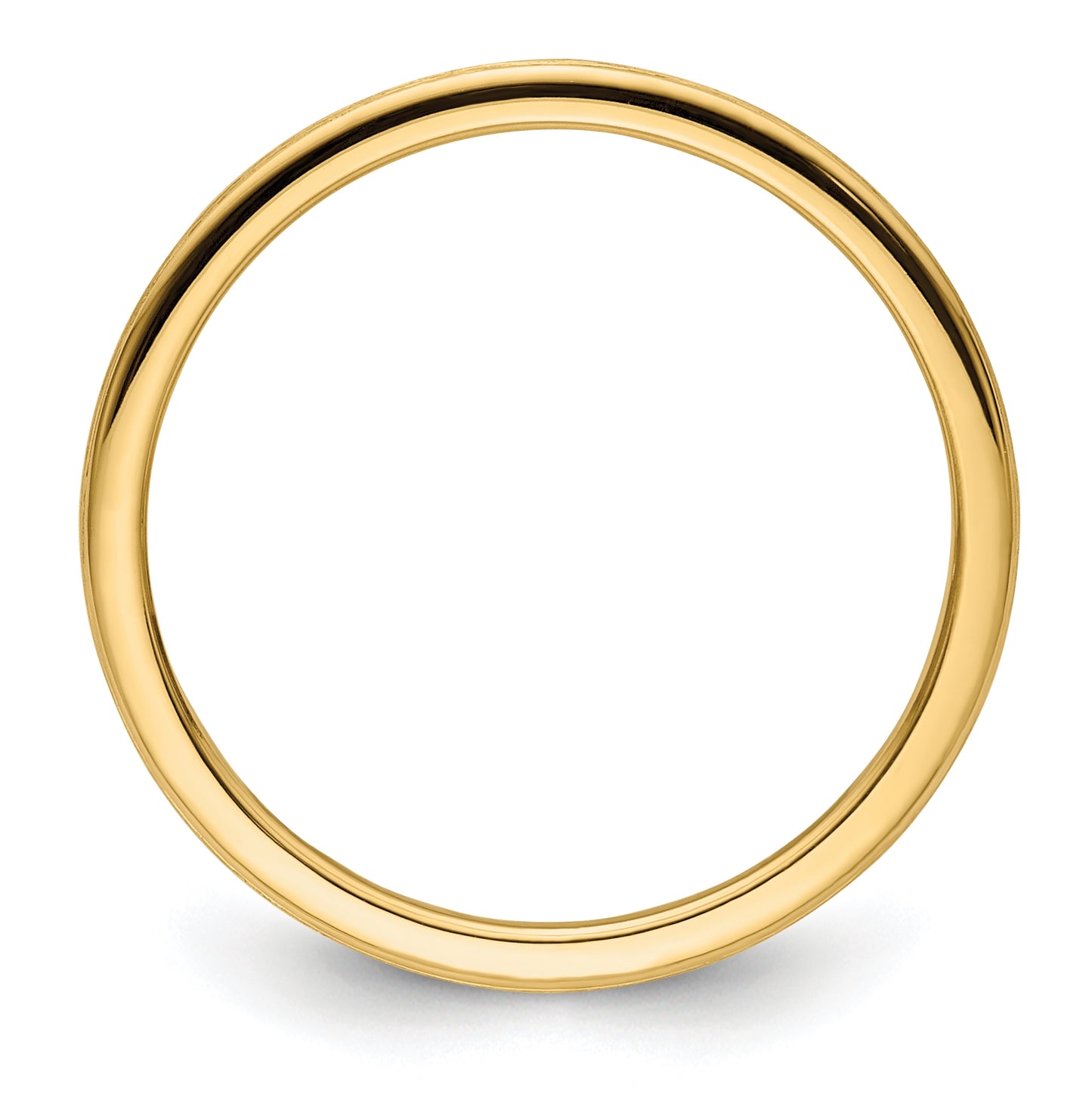 14K Yellow Gold 1.2mm Half Round Satin Stackable Band Size 4
