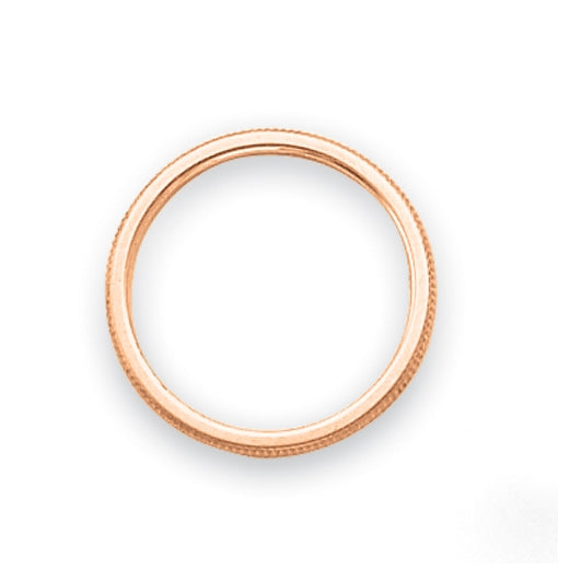 14k Rose Gold 1.5mm Milgrain Stackable Band Size 5.5