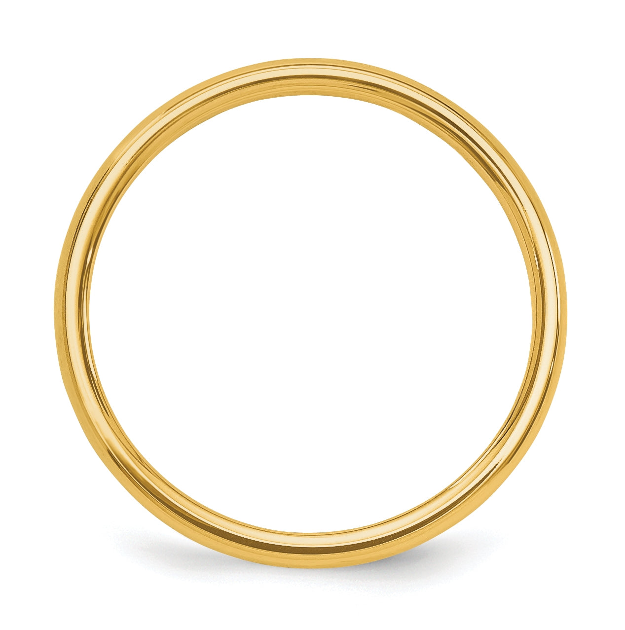 14K Yellow Gold Polished 2mm Stackable Band Size 5.5
