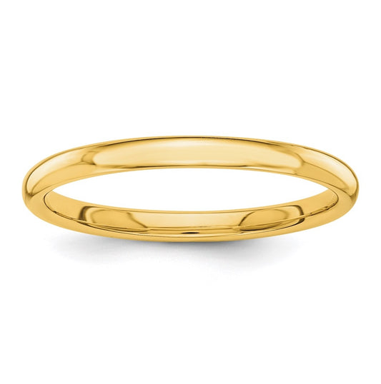 14k Yellow Or White Or Rose Gold Polished 2mm Stackable Band