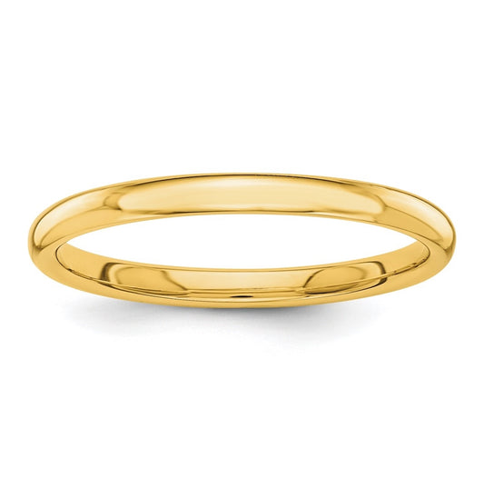 14K Yellow Gold Polished 2mm Stackable Band Size 5