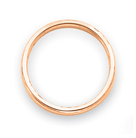 14k Rose Gold Polished 2mm Stackable Band Size 4