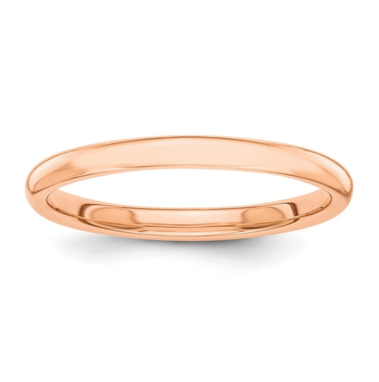 14k Rose Gold Polished 2mm Stackable Band Size 4