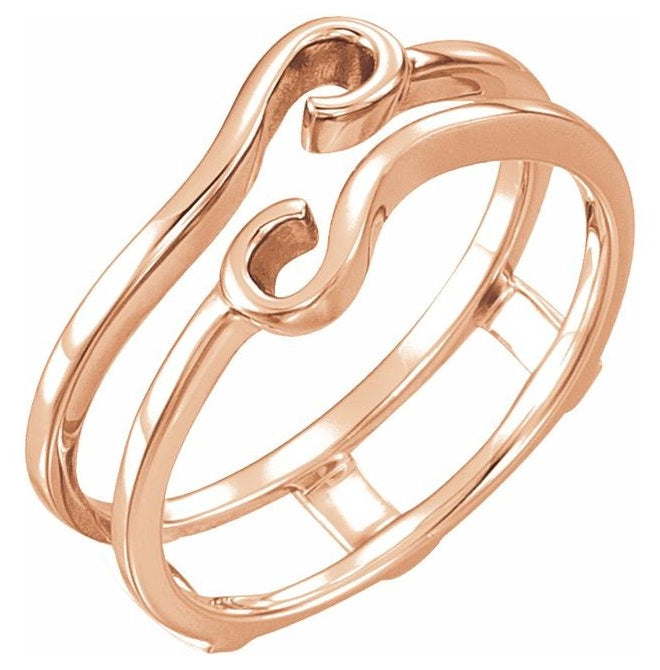 14K Rose Gold Polished Ring Guard Size 7