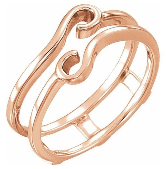 14K Rose Gold Polished Ring Guard Size 7
