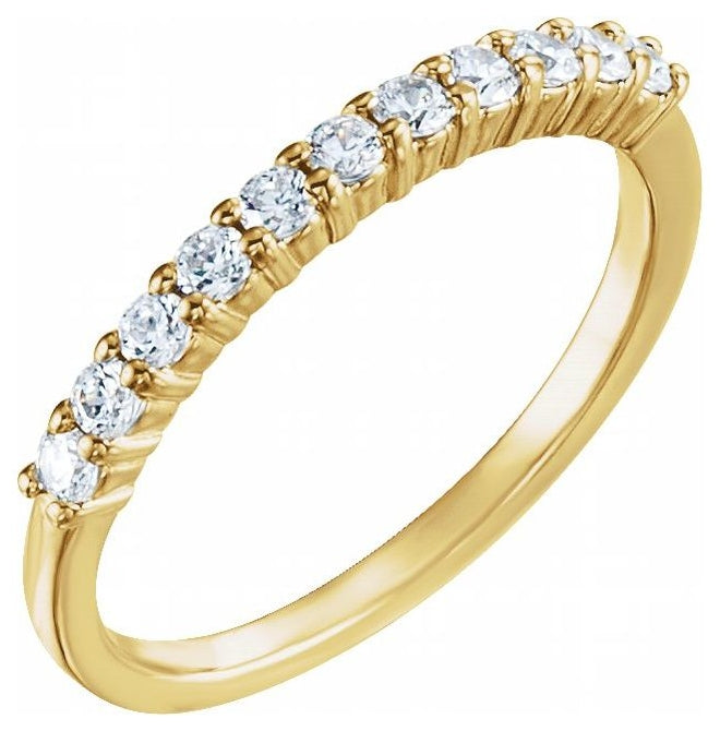 14K Yellow Or White Gold Round 2 Mm Polished 1/3 Ctw Lab-Grown Diamond Anniversary Band