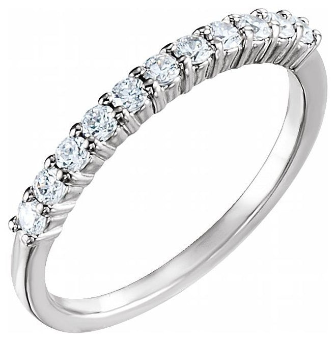14K Yellow Or White Gold Round 2 Mm Polished 1/3 Ctw Lab-Grown Diamond Anniversary Band