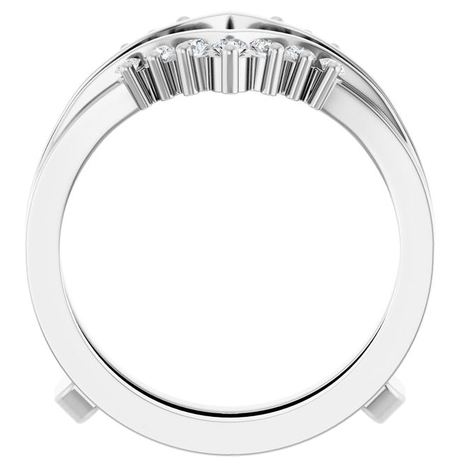 14K Yellow Or White Gold Round 2 Mm Polished 1/4 Ctw Natural Diamond Ring Guard