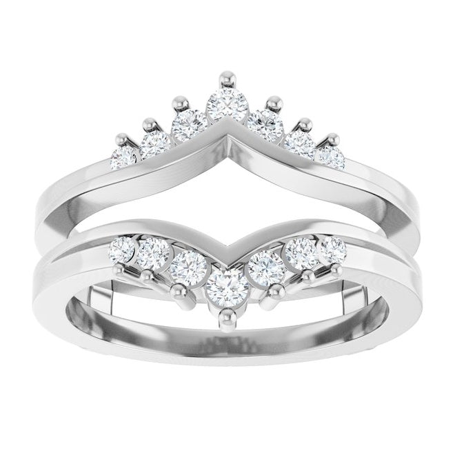 14K Yellow Or White Gold Round 2 Mm Polished 1/4 Ctw Natural Diamond Ring Guard