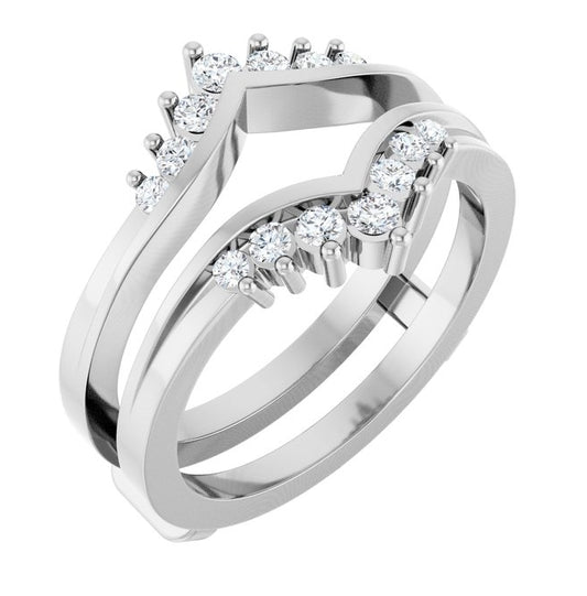 14K Yellow Or White Gold Round 2 Mm Polished 1/4 Ctw Natural Diamond Ring Guard