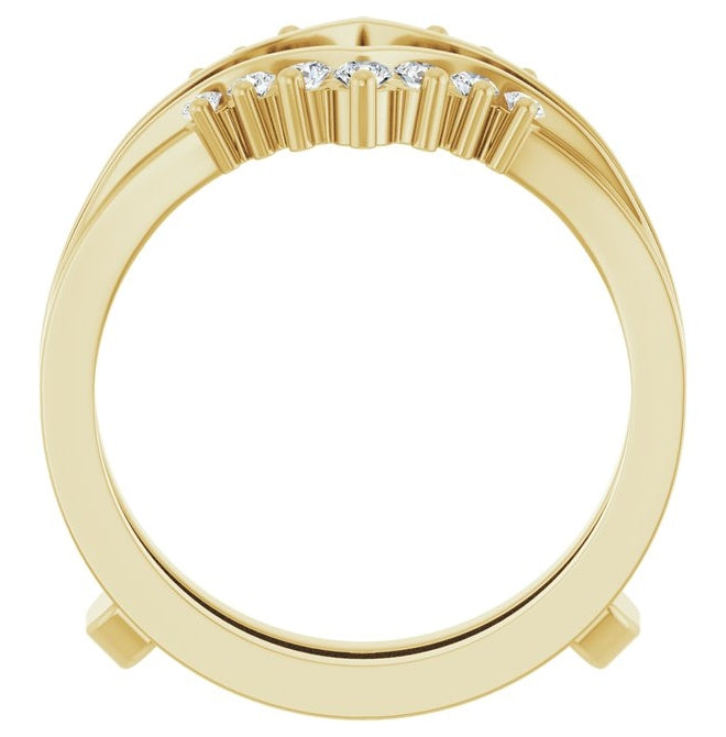 14K Yellow Or White Gold Round 2 Mm Polished 1/4 Ctw Natural Diamond Ring Guard