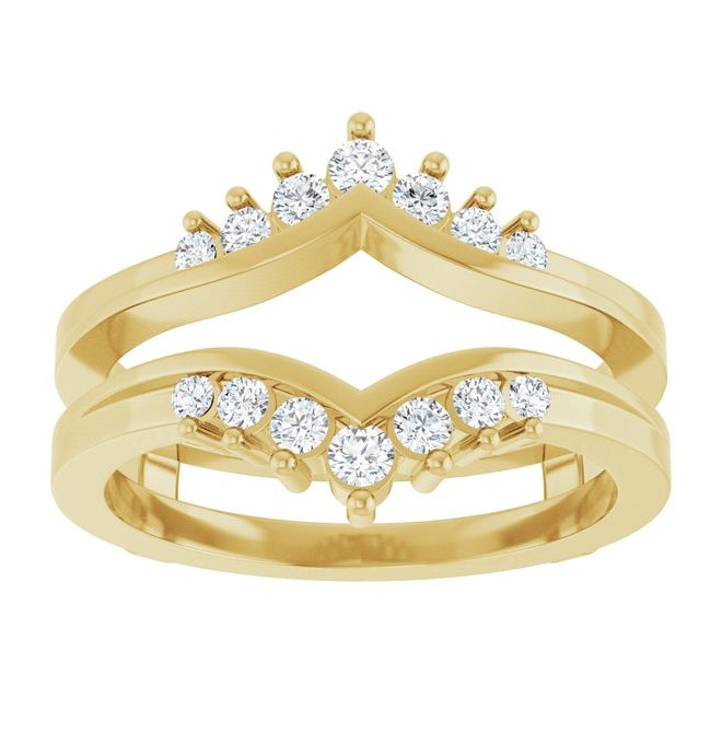 14K Yellow Or White Gold Round 2 Mm Polished 1/3 Ctw Lab-Grown Diamond Ring Guard