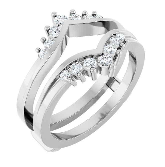 14K Yellow Or White Gold Round 2 Mm Polished 1/3 Ctw Lab-Grown Diamond Ring Guard