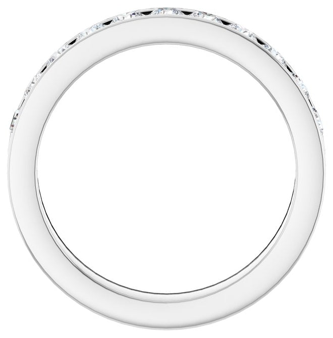 14K White Gold Round 2.5 Mm Si2-Si3, G-H  Polished 5/8 Ctw Natural Diamond Anniversary Band Size 7