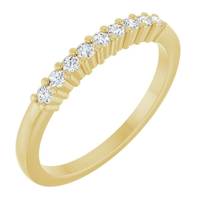 14K Yellow Or White Gold Round 1.7 Mm Polished 1/6 Ctw Lab-Grown Diamond Anniversary Band
