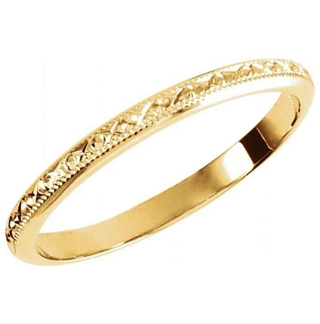 18K Yellow 2 Mm Polished Geometric Band Size 7