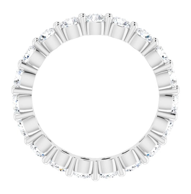 14K White Gold Round 3 Mm Si2-Si3, G-H  Polished 1 7/8 Ctw Natual Diamond Eternity Band Size 7.5