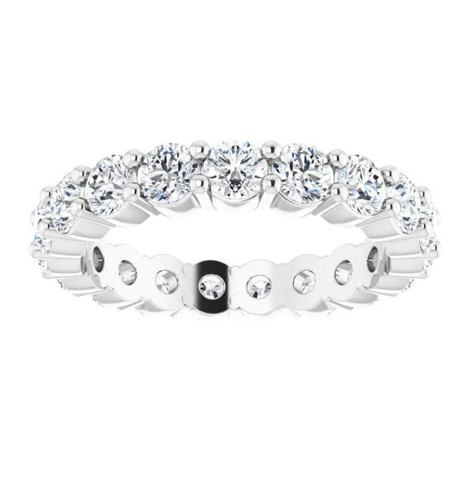 14K White Gold Round 3 Mm Si2-Si3, G-H  Polished 1 7/8 Ctw Natual Diamond Eternity Band Size 7.5