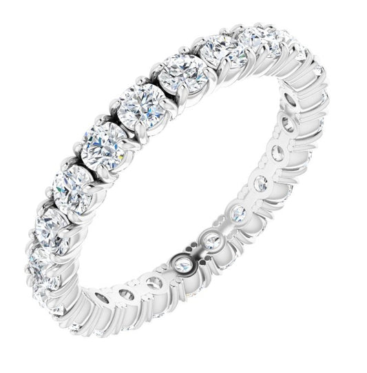 14K Yellow Or White Gold Round 2.5 Mm Vs, F+  Polished 1 3/8 Ctw Lab-Grown Diamond Eternity Band