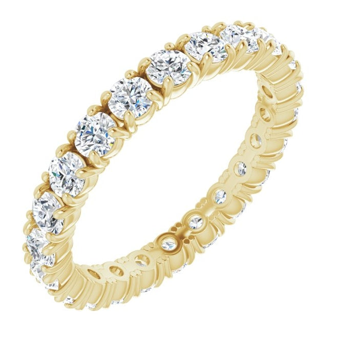 14K Yellow Or White Gold Round 2.5 Mm Vs, F+  Polished 1 3/8 Ctw Lab-Grown Diamond Eternity Band