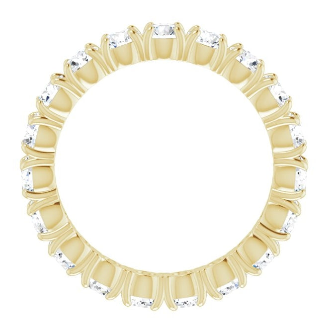 14K Yellow Or White Gold Round 3 Mm Vs, F+  Polished 1 7/8 Ctw Lab-Grown Diamond Eternity Band
