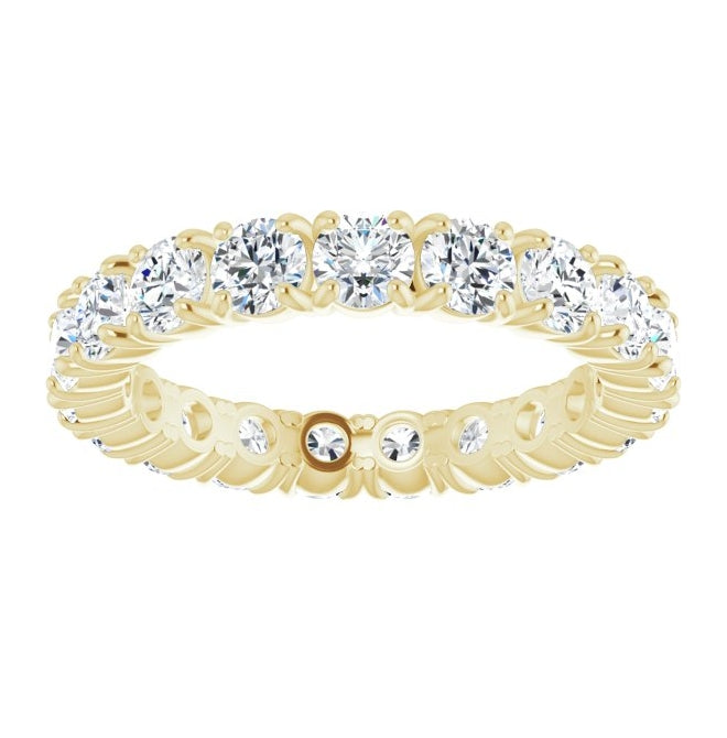 14K Yellow Or White Gold Round 3 Mm Vs, F+  Polished 1 7/8 Ctw Lab-Grown Diamond Eternity Band