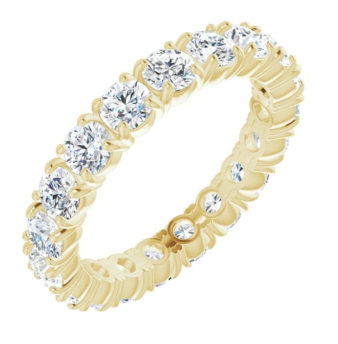 14K Yellow Or White Gold Round 3 Mm Vs, F+  Polished 1 7/8 Ctw Lab-Grown Diamond Eternity Band