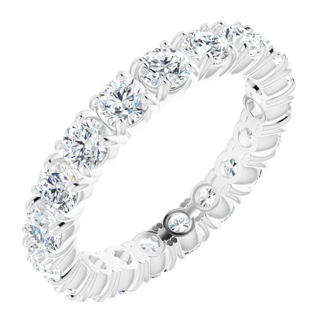 14K Yellow Or White Gold Round 3 Mm Vs, F+  Polished 1 7/8 Ctw Lab-Grown Diamond Eternity Band