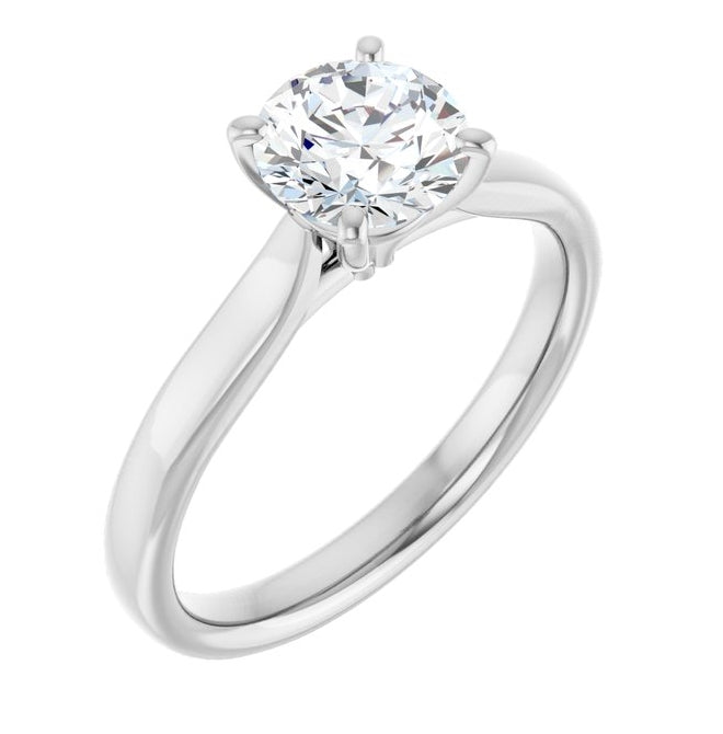 14K Yellow Or White Gold Round Polished Lab-Grown Diamond Engagement Ring