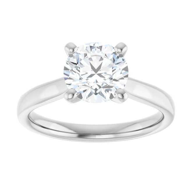 14K Yellow Or White Gold Round Polished Lab-Grown Diamond Engagement Ring