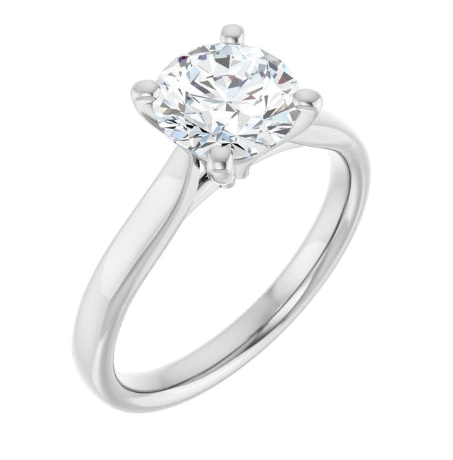 14K Yellow Or White Gold Round Polished Lab-Grown Diamond Engagement Ring