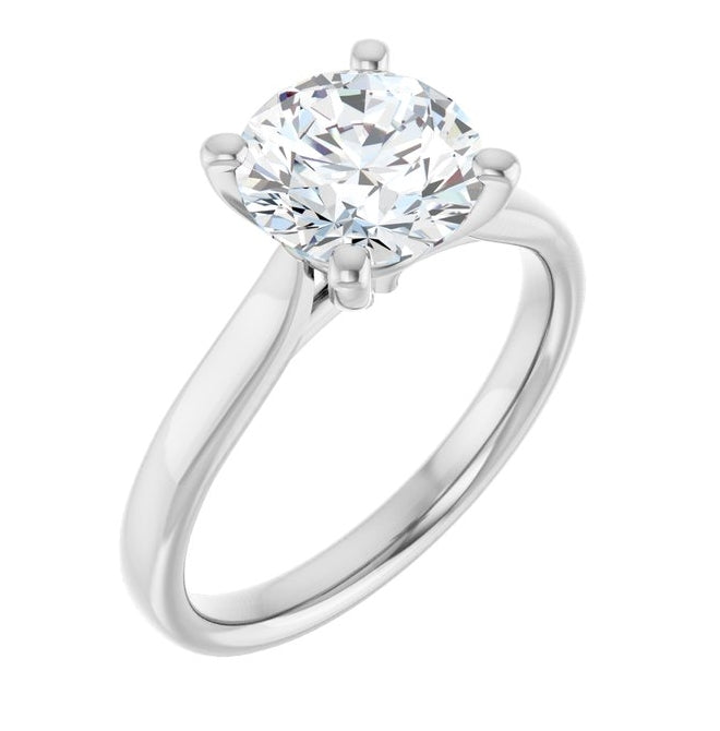 14K Yellow Or White Gold Round Polished Lab-Grown Diamond Engagement Ring