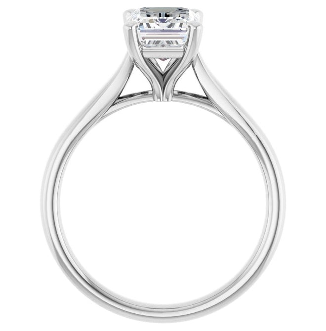 14K Yellow Or White Gold Emerald Polished Lab-Grown Diamond Engagement Ring