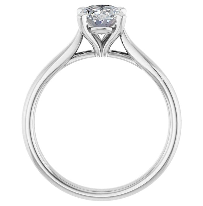 14K Yellow Or White Gold Oval Polished Lab-Grown Diamond Engagement Ring