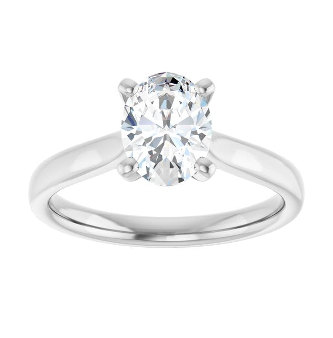 14K Yellow Or White Gold Oval Polished Lab-Grown Diamond Engagement Ring