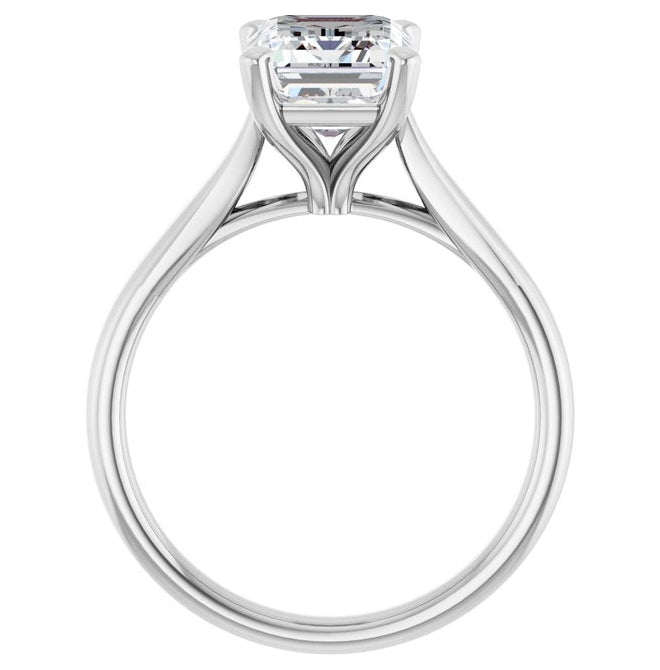 14K Yellow Or White Gold Emerald Polished Lab-Grown Diamond Engagement Ring