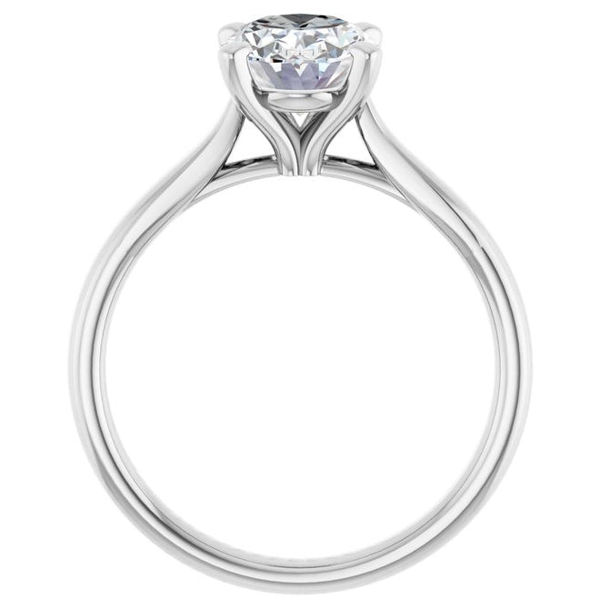 14K Yellow Or White Gold Oval Polished Lab-Grown Diamond Engagement Ring