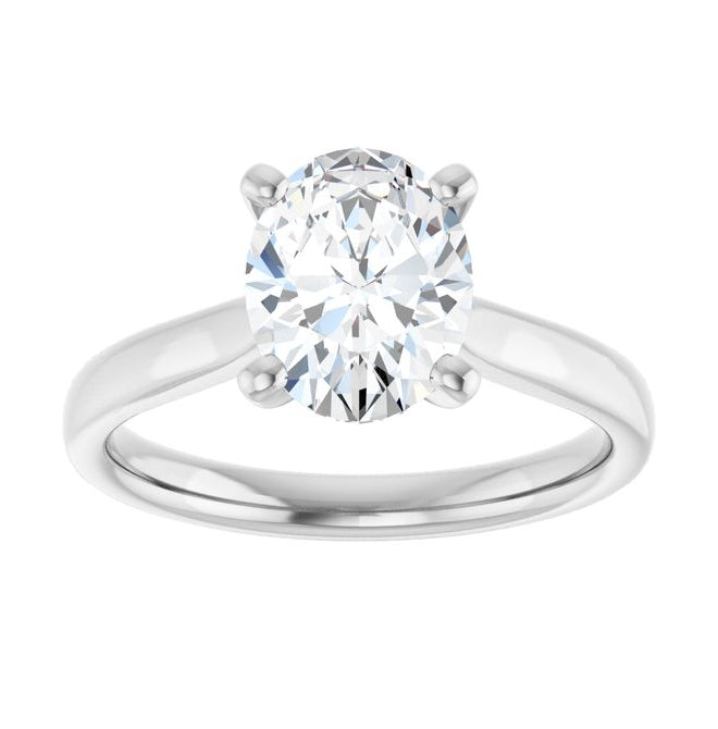 14K Yellow Or White Gold Oval Polished Lab-Grown Diamond Engagement Ring
