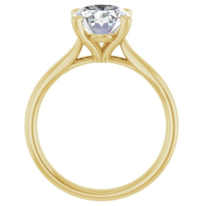 14K Yellow Or White Gold Oval Polished Lab-Grown Diamond Engagement Ring