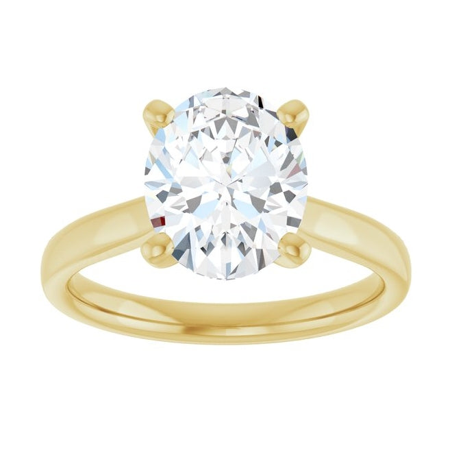 14K Yellow Or White Gold Oval Polished Lab-Grown Diamond Engagement Ring