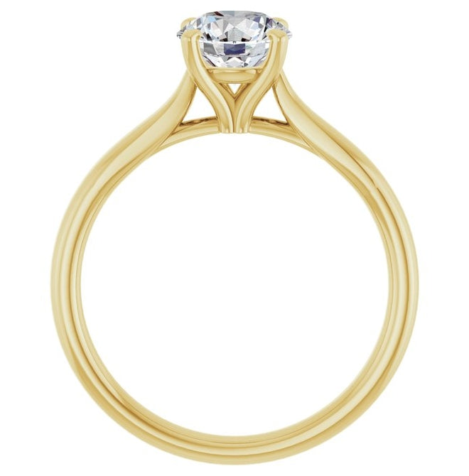 14K Yellow Or White Gold Round Polished Lab-Grown Diamond Engagement Ring