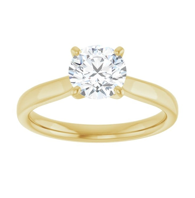 14K Yellow Or White Gold Round Polished Lab-Grown Diamond Engagement Ring