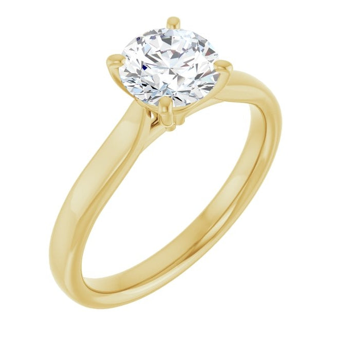 14K Yellow Or White Gold Round Polished Lab-Grown Diamond Engagement Ring