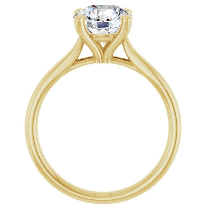 14K Yellow Or White Gold Round Polished Lab-Grown Diamond Engagement Ring