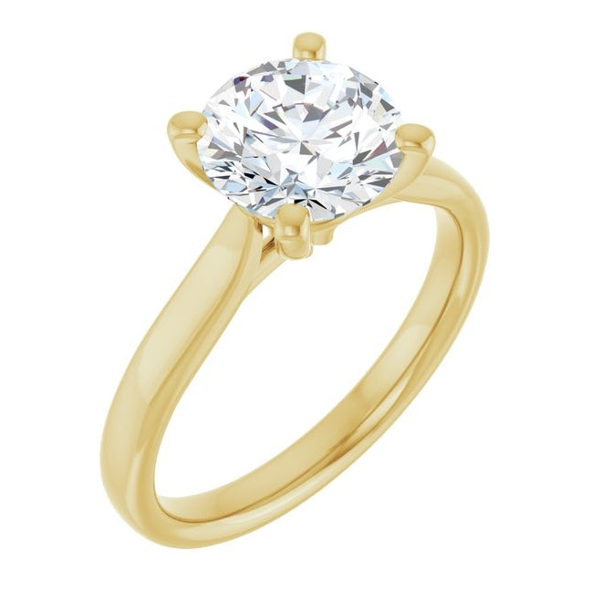 14K Yellow Or White Gold Round Polished Lab-Grown Diamond Engagement Ring