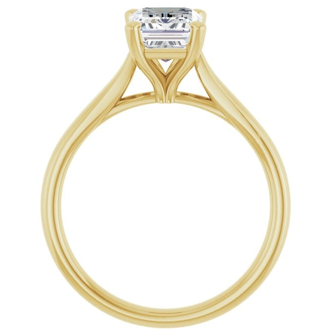 14K Yellow Or White Gold Emerald Polished Lab-Grown Diamond Engagement Ring