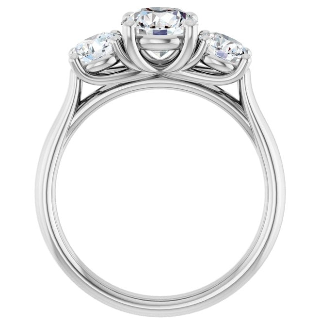 14K Yellow Or White Gold Round 6.5 Mm Polished 1 3/4 Ctw Lab-Grown Diamond Engagement Ring