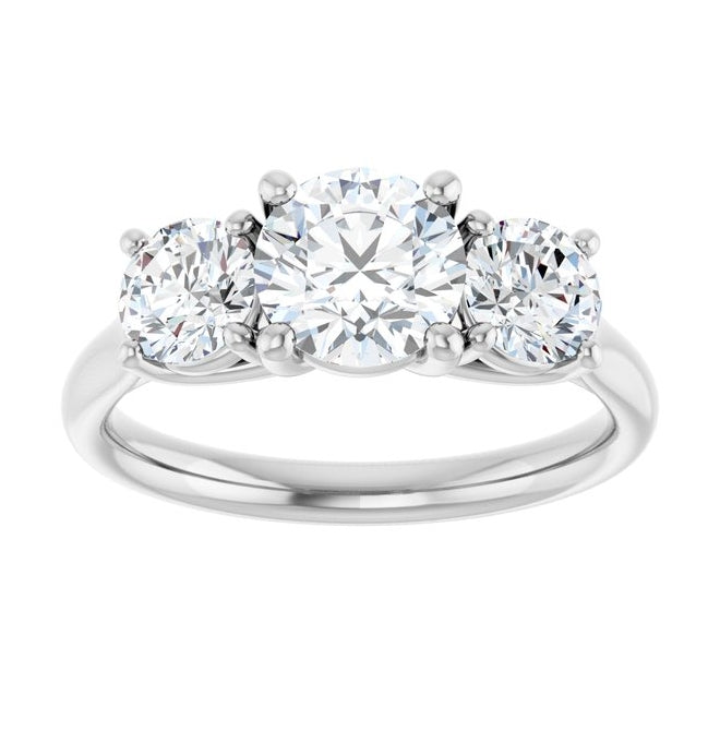 14K Yellow Or White Gold Round 6.5 Mm Polished 1 3/4 Ctw Lab-Grown Diamond Engagement Ring